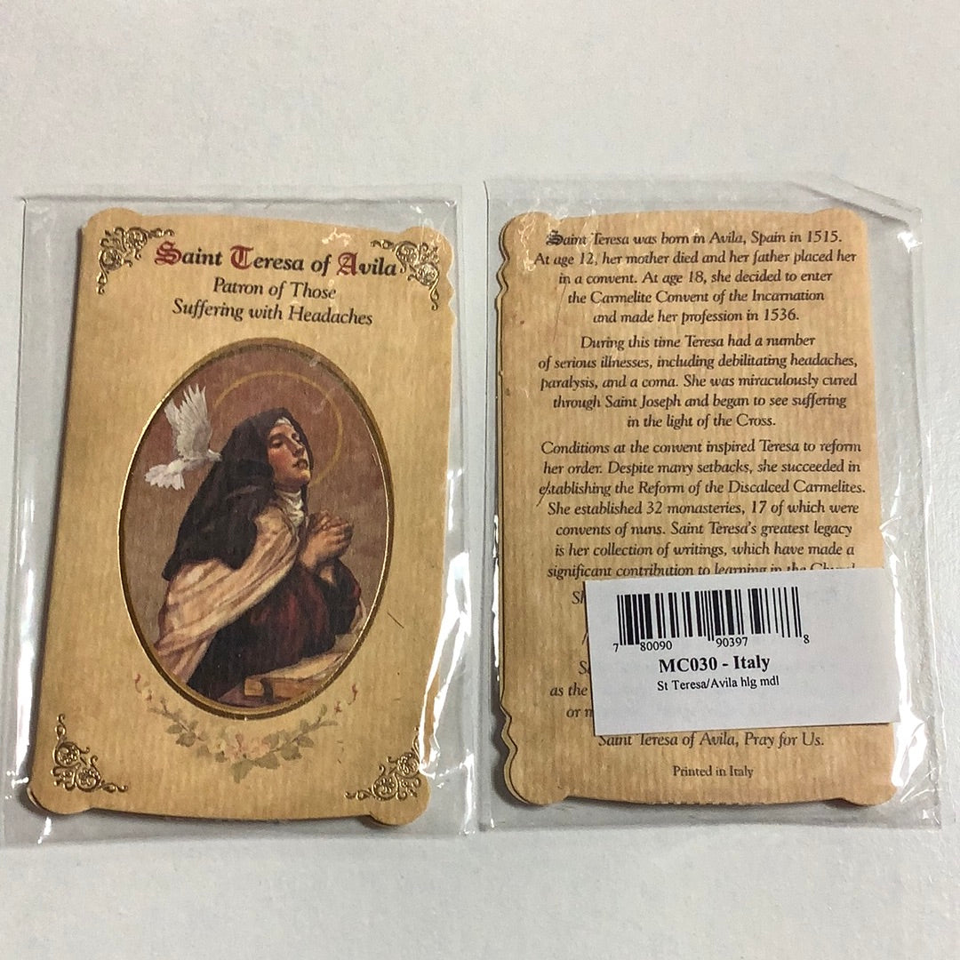 Medal-Healing Prayer Card-St Teresa-MC030