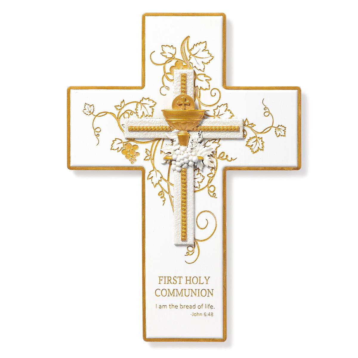 Cross-First Communion-White & Gold-Hanging