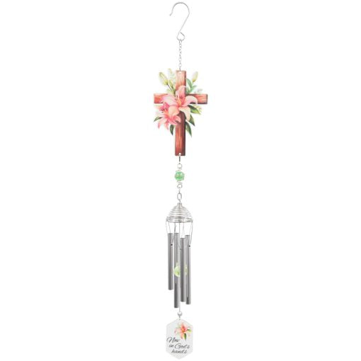 Windchime-Cross-21"-Now In God's Hands