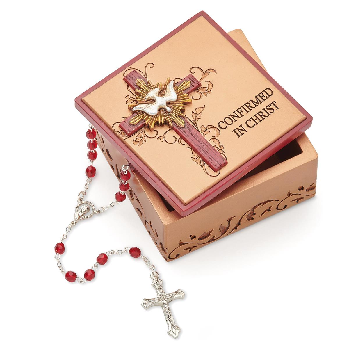Keepsake Box-CO-Bronze & Red-3"