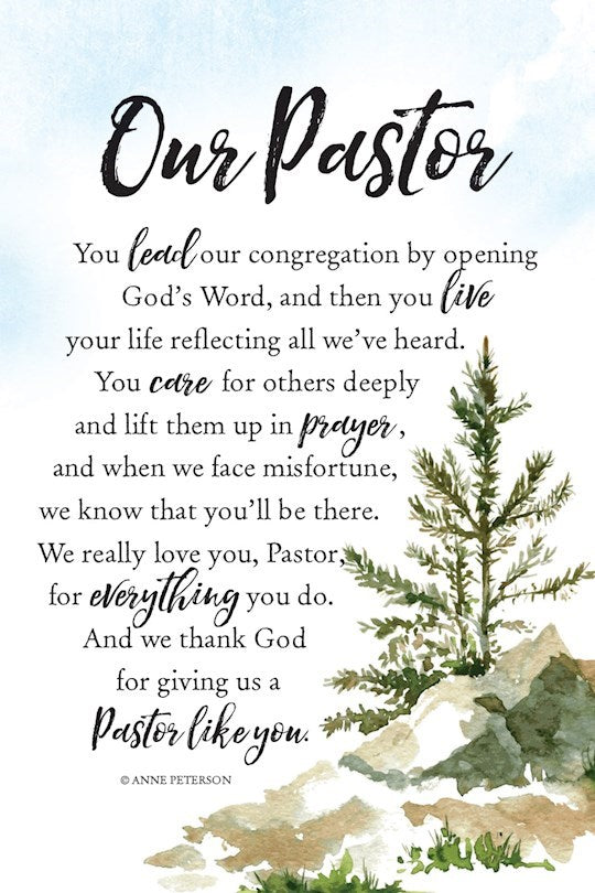Plaque-Our Pastor-A Prayer For You-9"