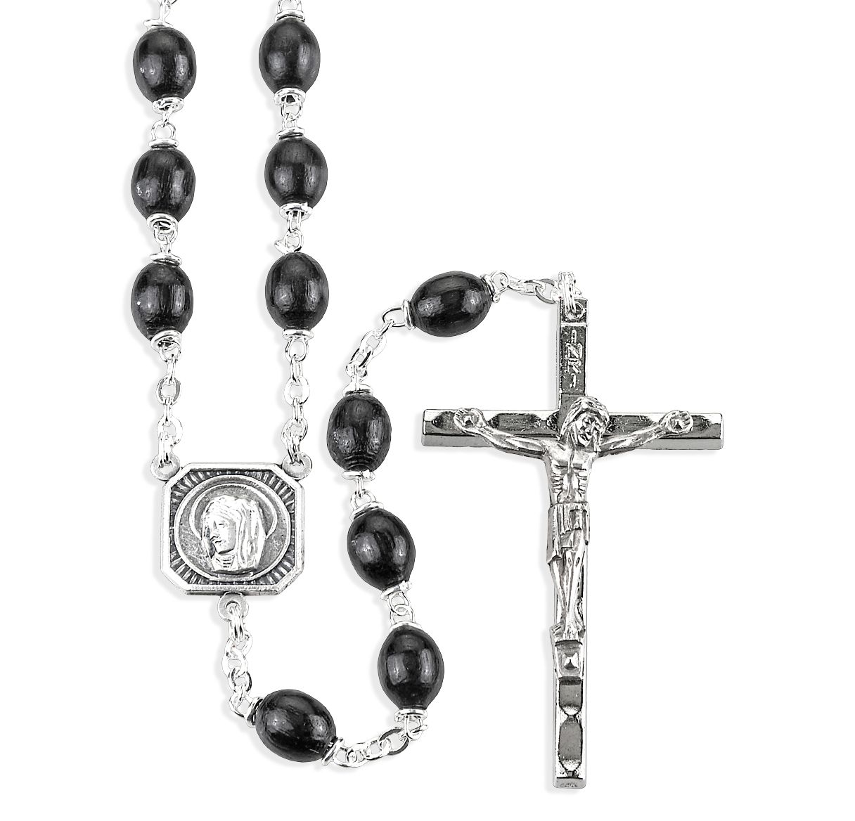 Rosary-Christ-Madonna-Black Boxwood-7x9mm