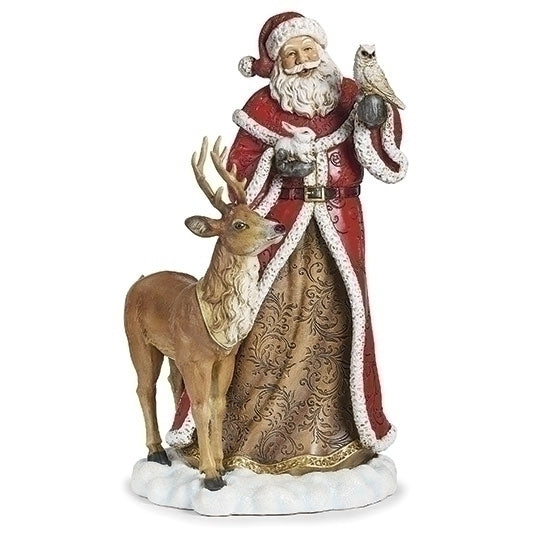 Figurine-15" Santa with Deer