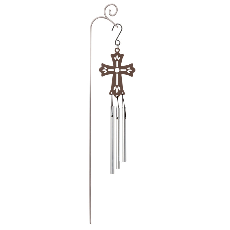 Windchime-Plant Pick-13"-Cross