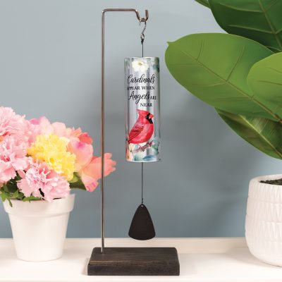 Windchime-Cardinals Appear-Mini Cylinder-Stand
