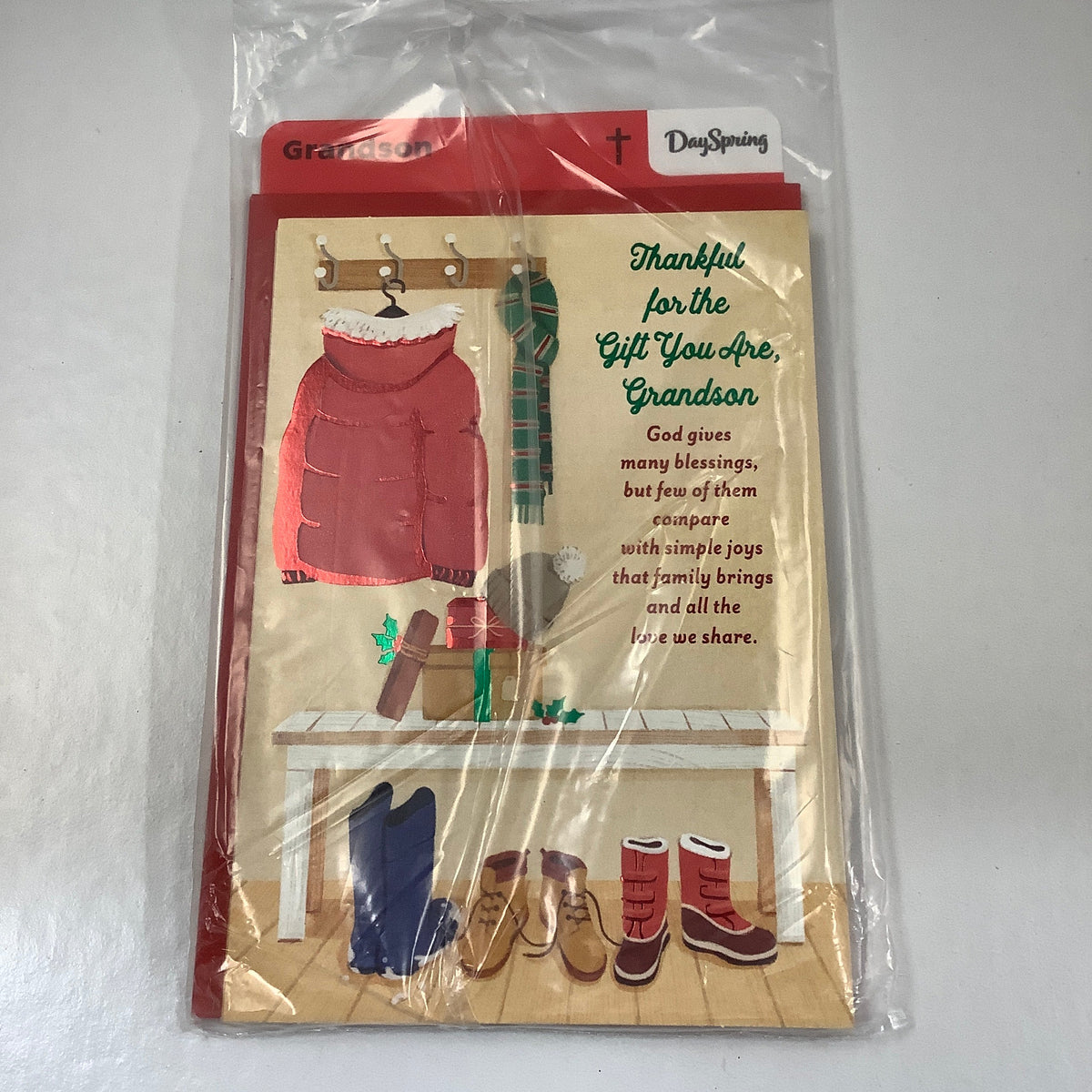 Card-Grandson-Christmas-Coat Shoes Bench-6240732