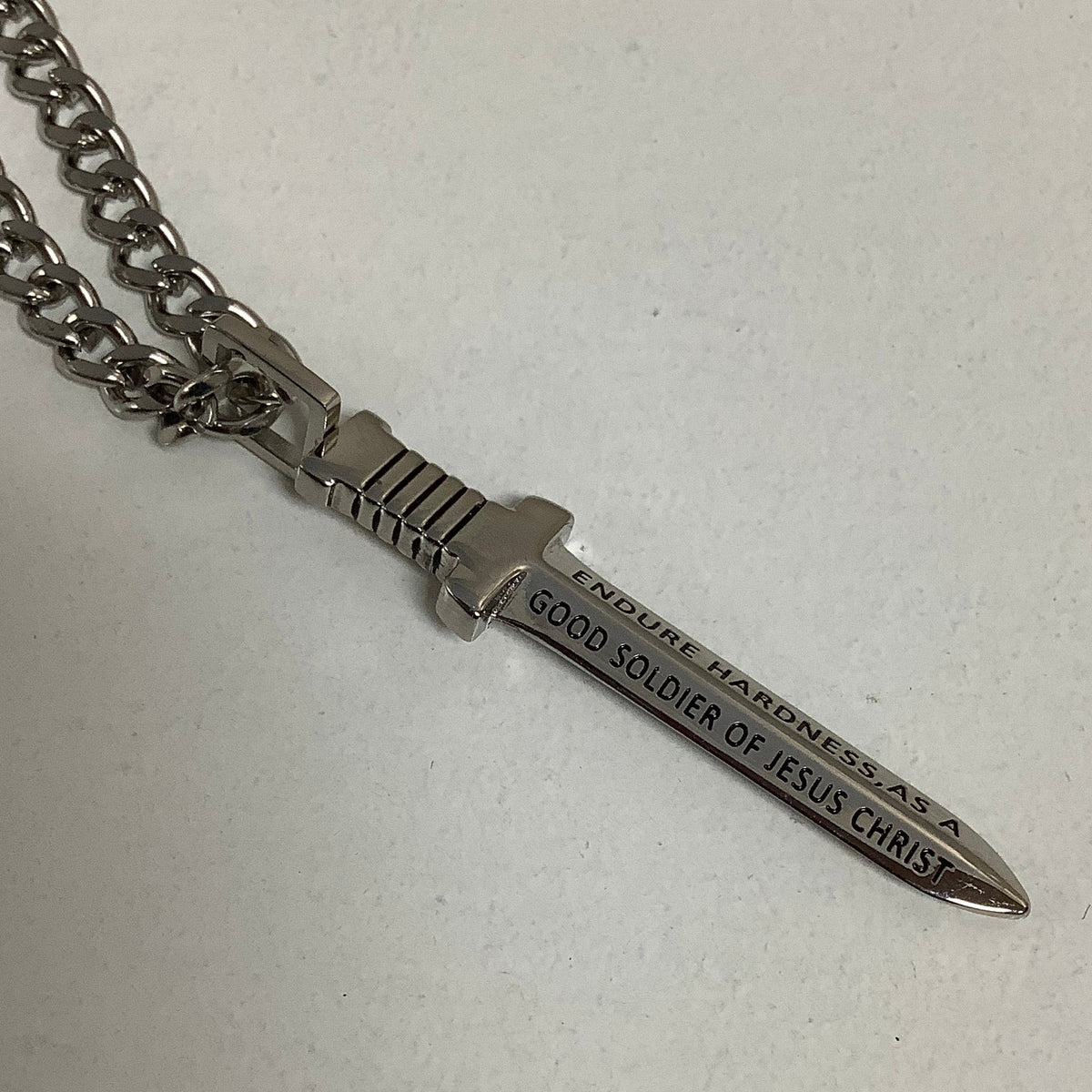 Necklace-2Ti 2:3-4-Makaira Sword-Soldier of Christ-24"
