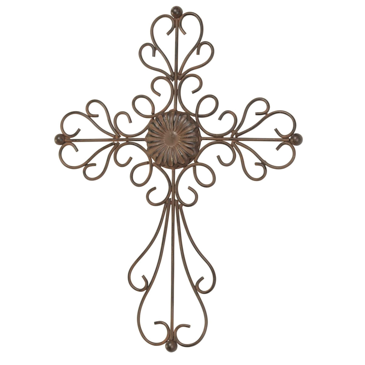 Cross/Wall/Metal/Brown/16"