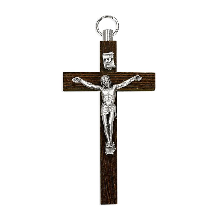 Crucifix-Brown-Wood-Silver