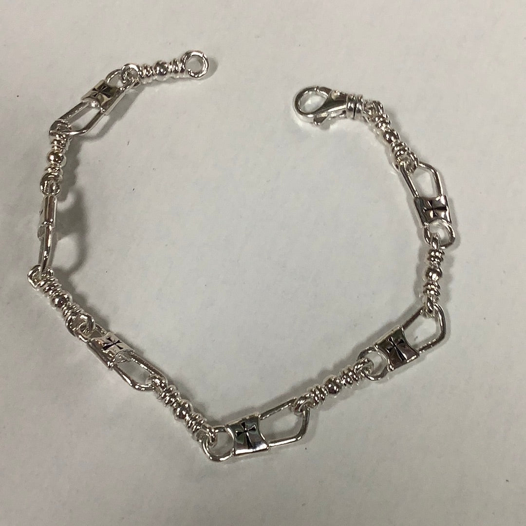 Bracelet-FOM-8.5"-SS-HS/Crosses