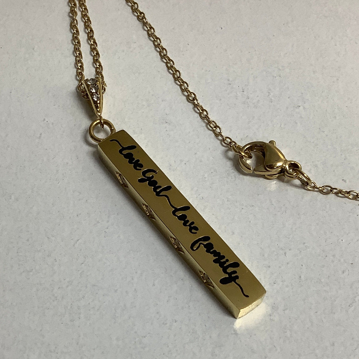 Necklace-Jos 24:15-Love God Love Family-18"