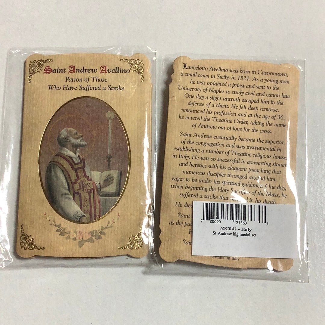 Medal-Healing Prayer Card-St Andrew-MC042