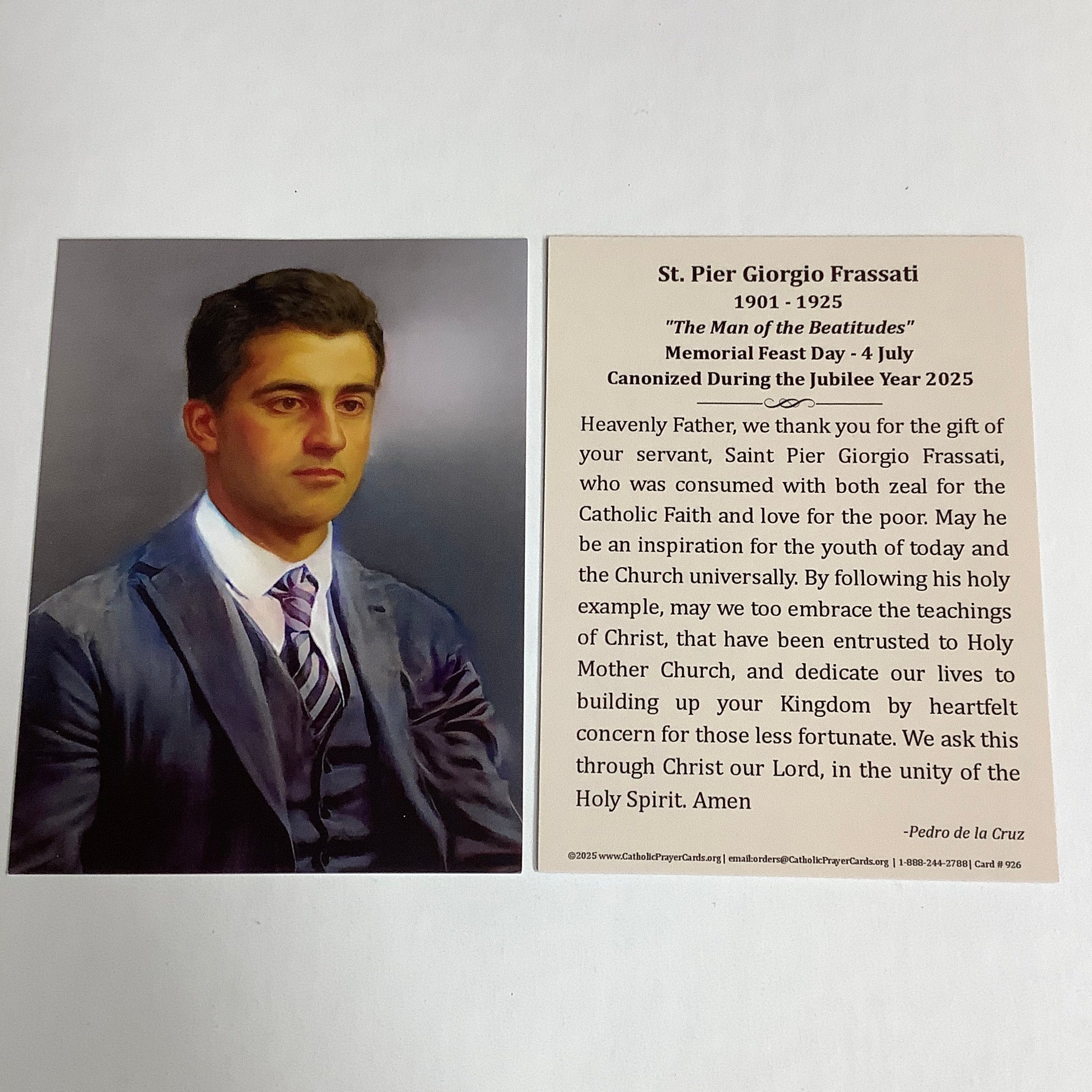 BM-#926/CPC-St. Pier Giorgio Frassati Canonization Prayer Card