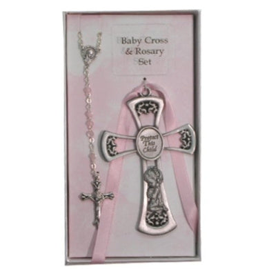 Baby Cross/Rosary Set/Girl