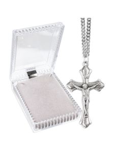 Necklace-Crucifix-Flared-Oxidized-24"
