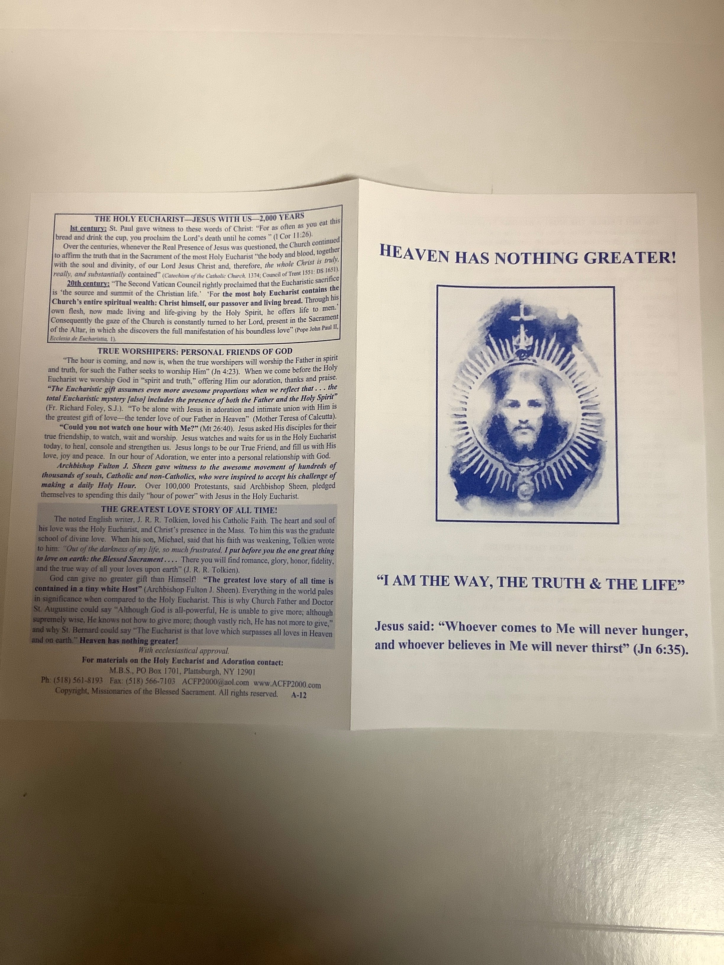 Pamphlet-Heaven Has Nothing Greater A-12 Pamphlet