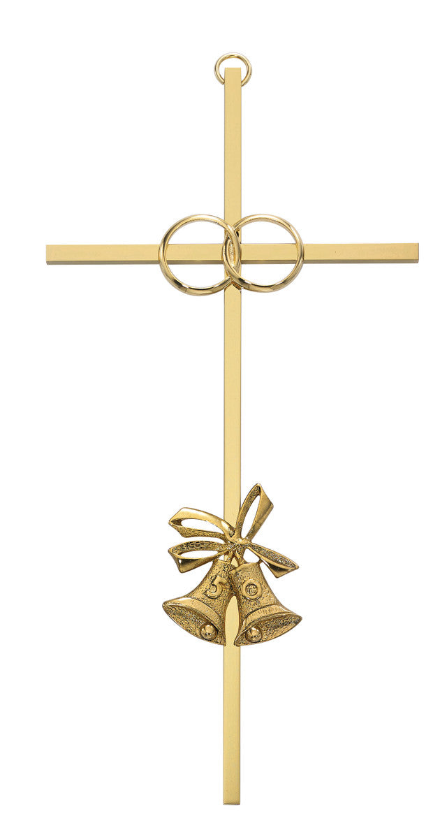 Cross-50th Anniversary-W/Bells-Gold-8"