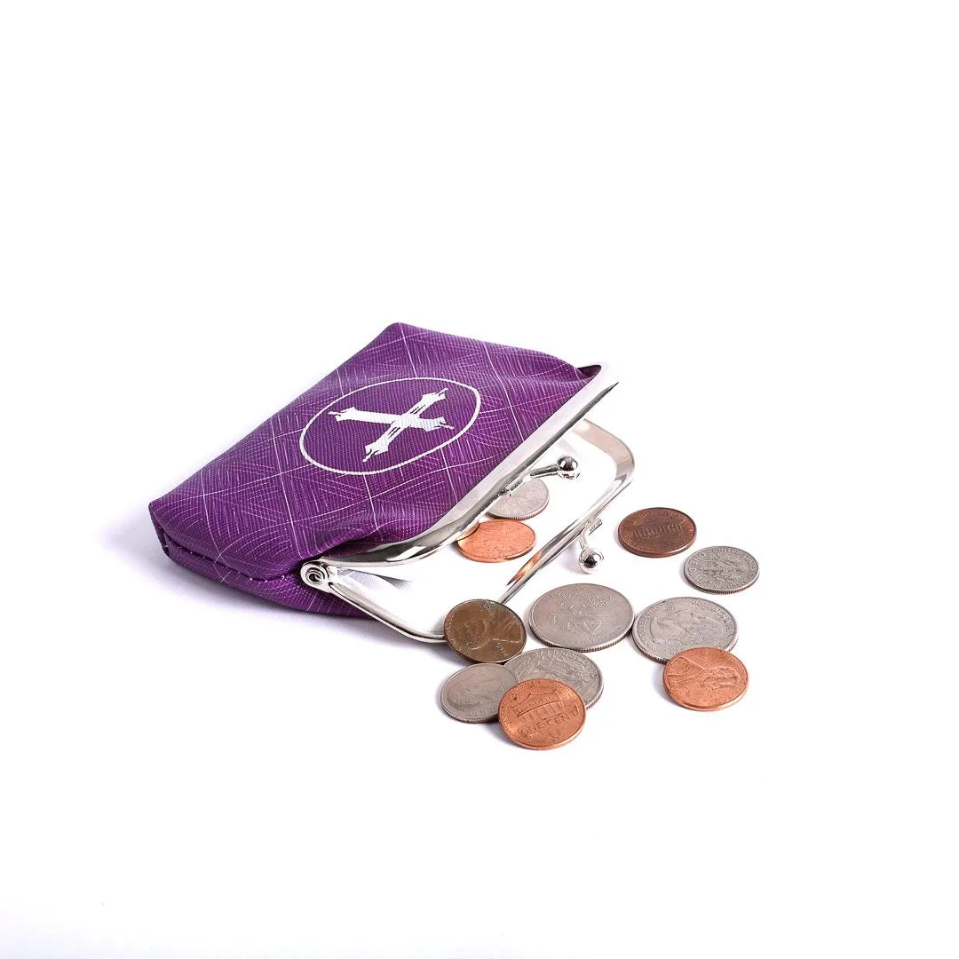 Coin Purse-Cross-Purple
