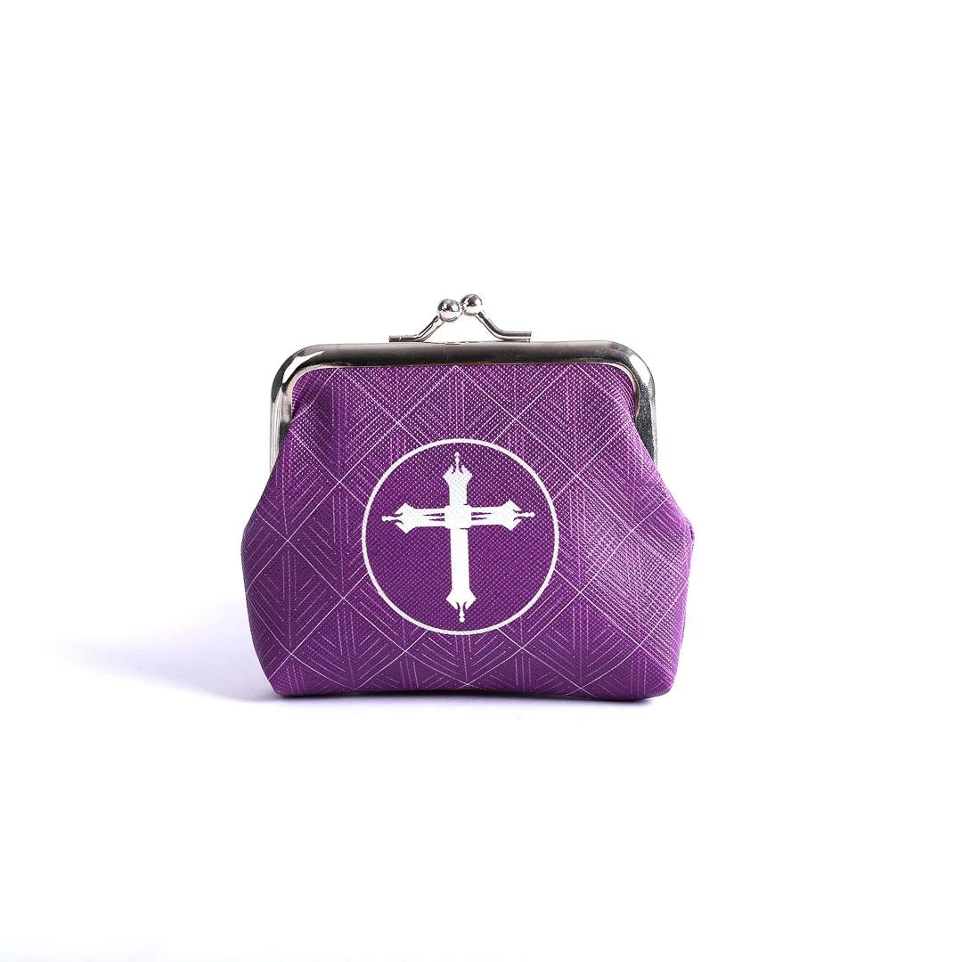 Coin Purse-Cross-Purple