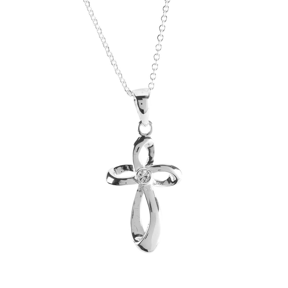 Necklace-SP-18"-Ribbon Cross
