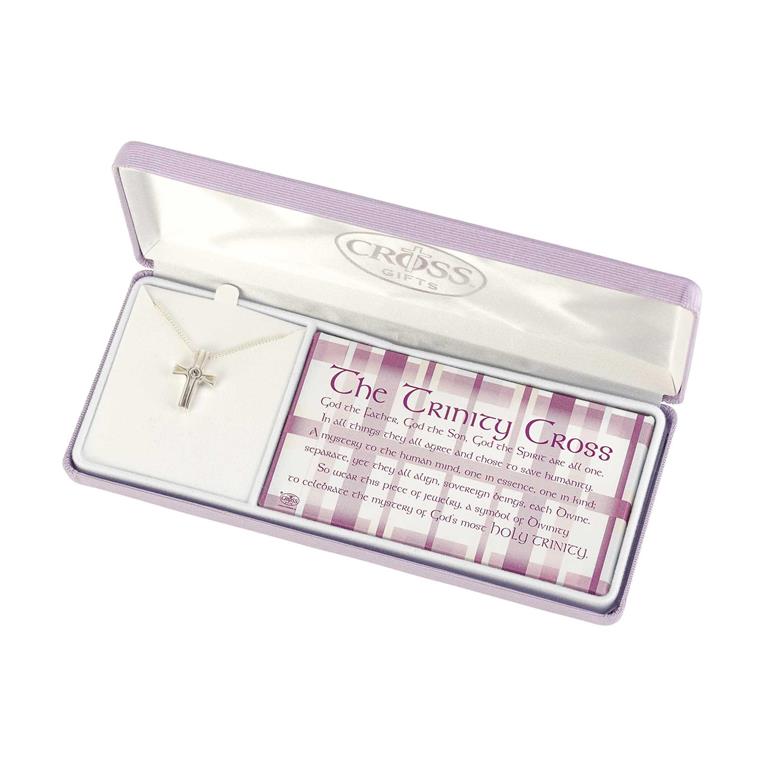 Necklace-Trinity Cross Stone-18"-73-8048P