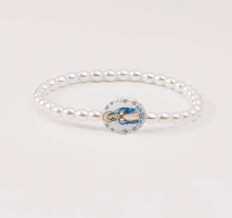 Bracelet-Holy Water-Miraculous Mary-Pearl