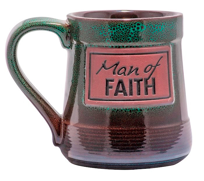 Mug/Pottery Grn/Man of Faith/20oz