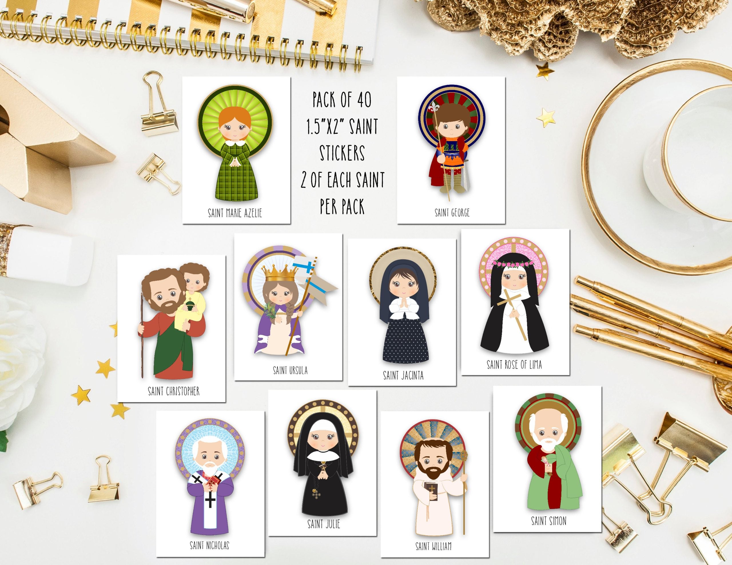 Stickers/Saints/Set#2/40ct