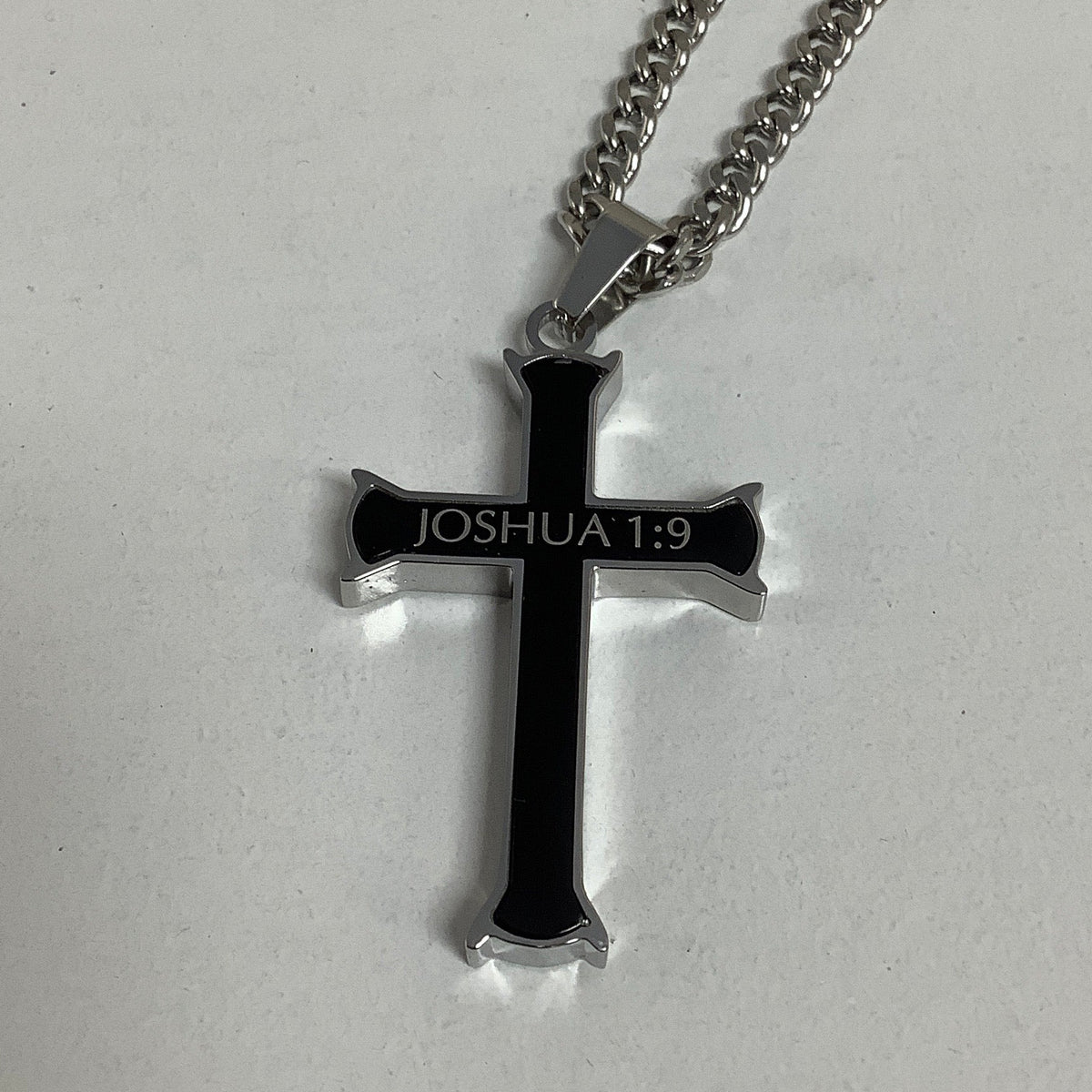 Necklace-Iron Cross-Black-Courage-24"