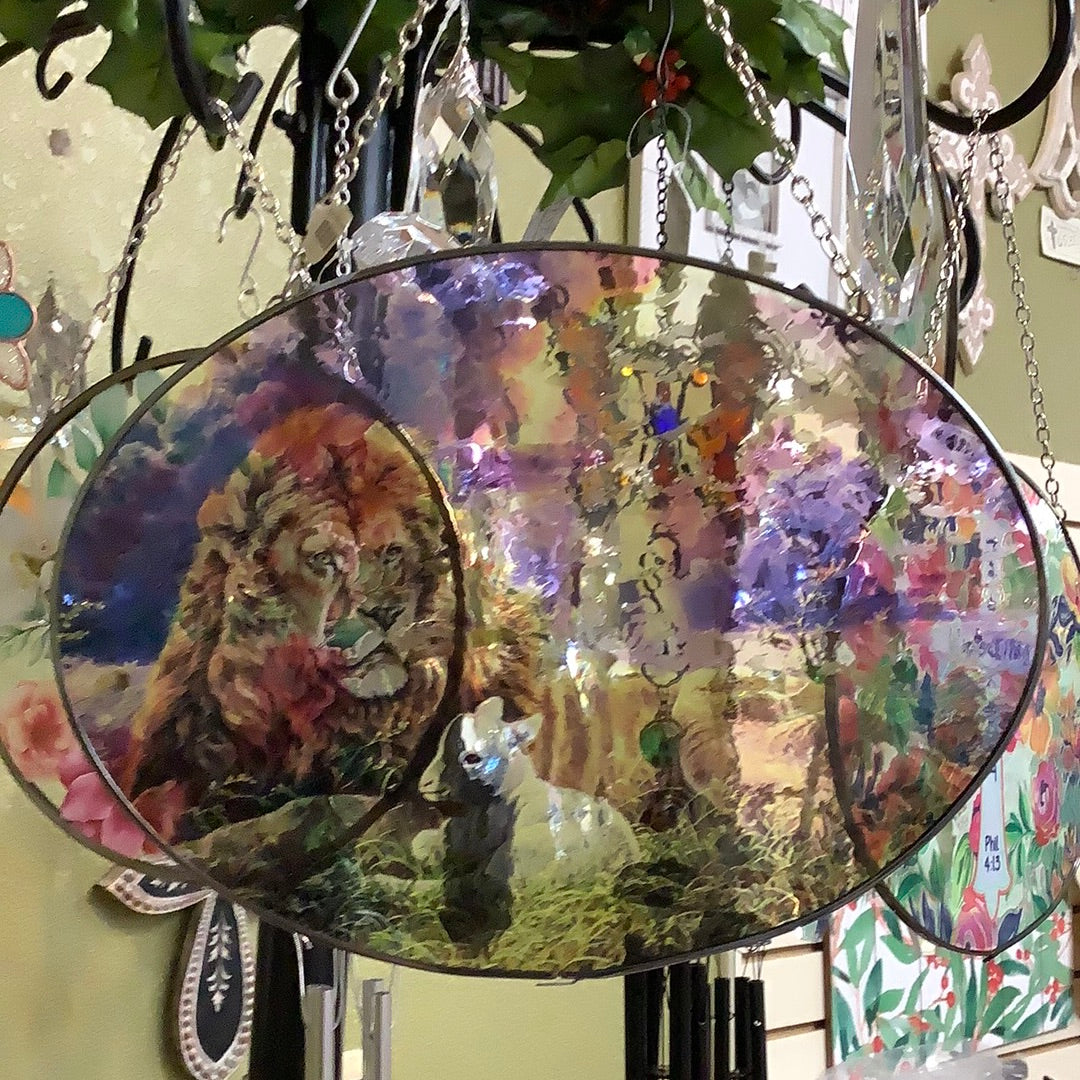 Suncatcher/Lion And Lamb/Oval