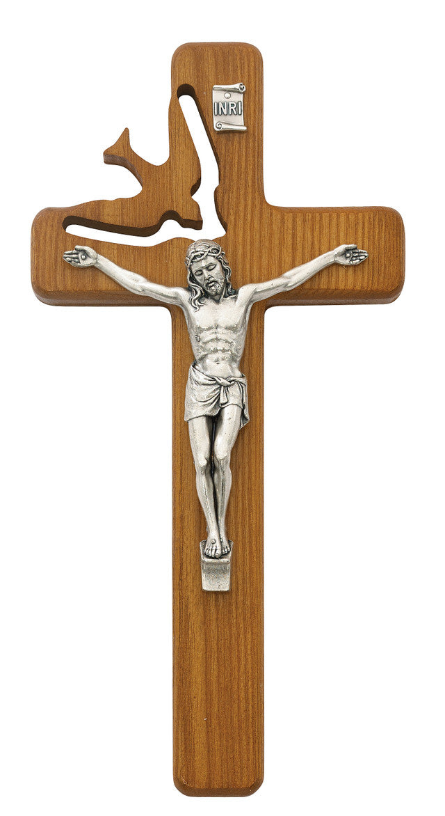 Crucifix-Holy Spirit-Walnut-8"