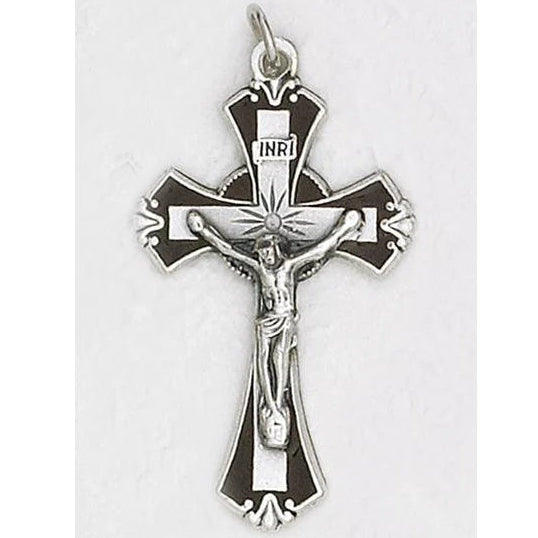 Crucifix/Brown Enamel