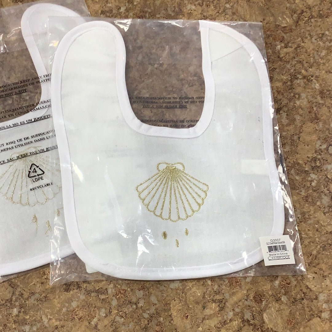 Bib/Baptismal/Gold Shell/G3007