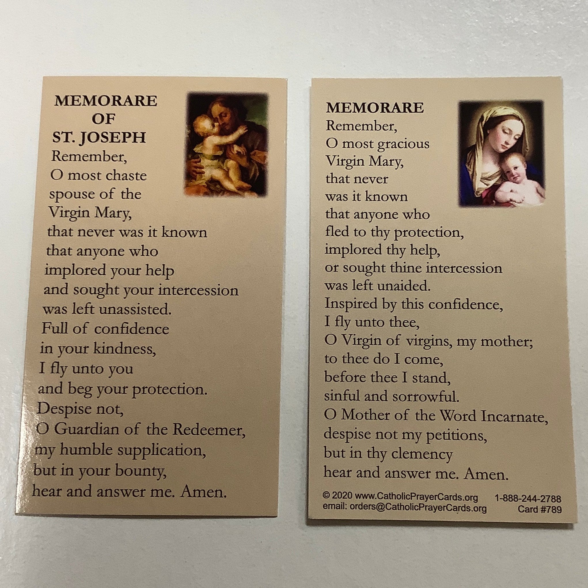 BM-#789/CPC-Memorare of the Blessed Virgin Mary & St. Joseph