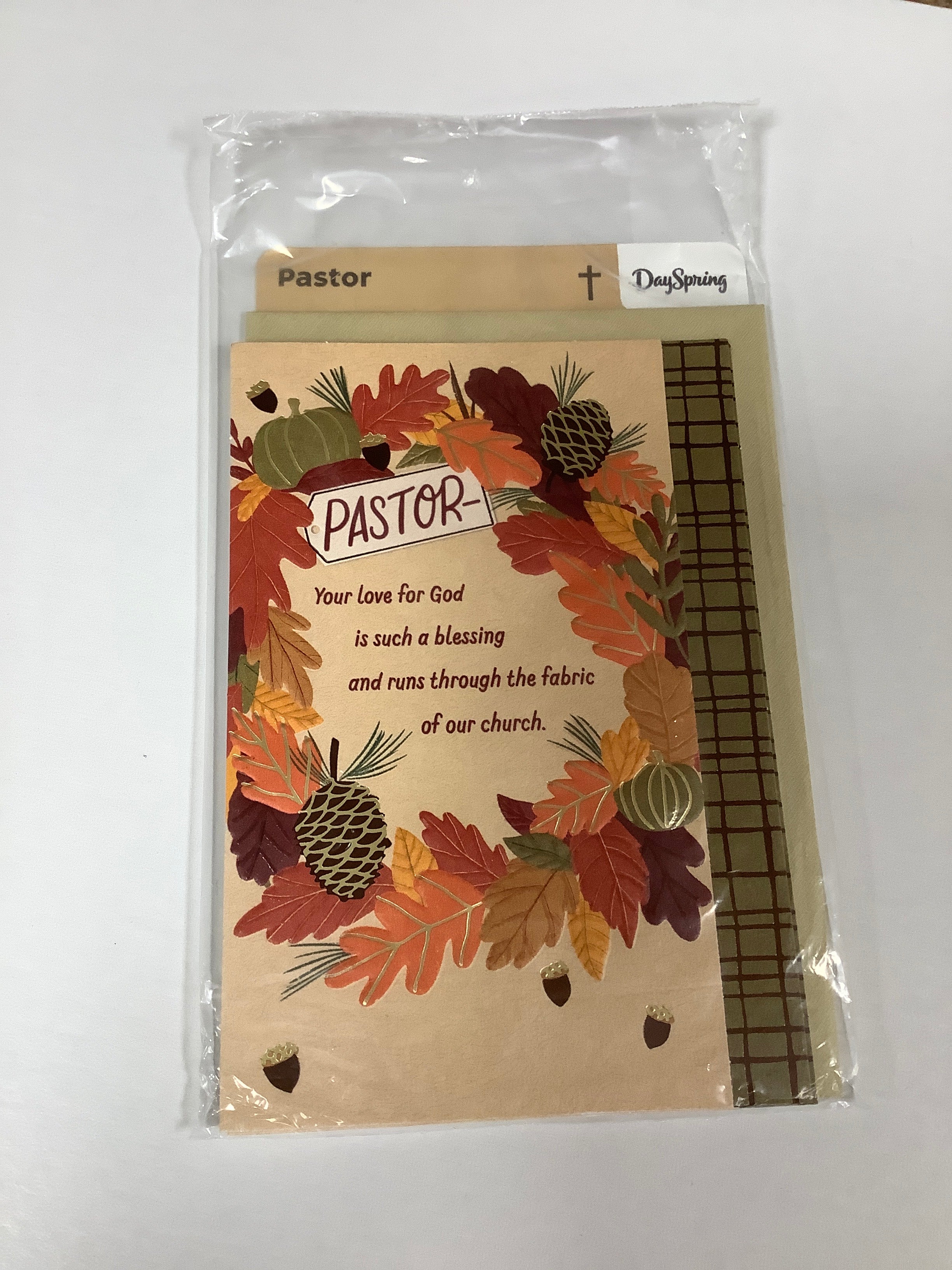 Card-Pastor-Fall Wreath With Acorns-U4477
