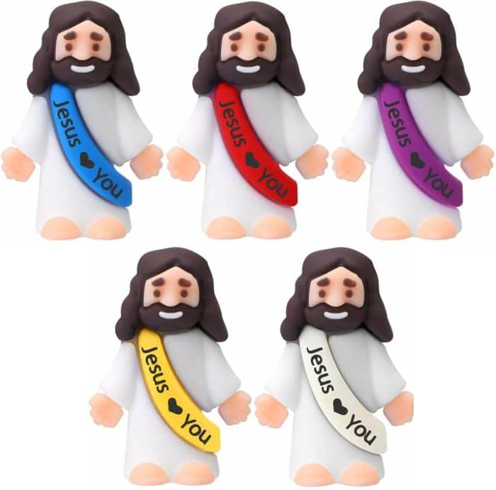 Mini Jesus-Multicolor-Sash says "Jesus Loves You"