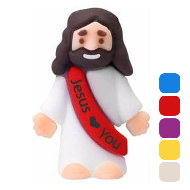 Mini Jesus-Multicolor-Sash says "Jesus Loves You"