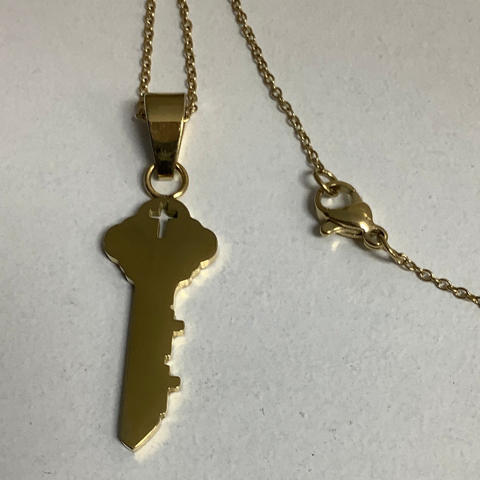 Necklace-Jer 29:11-Key-Hope-Gold