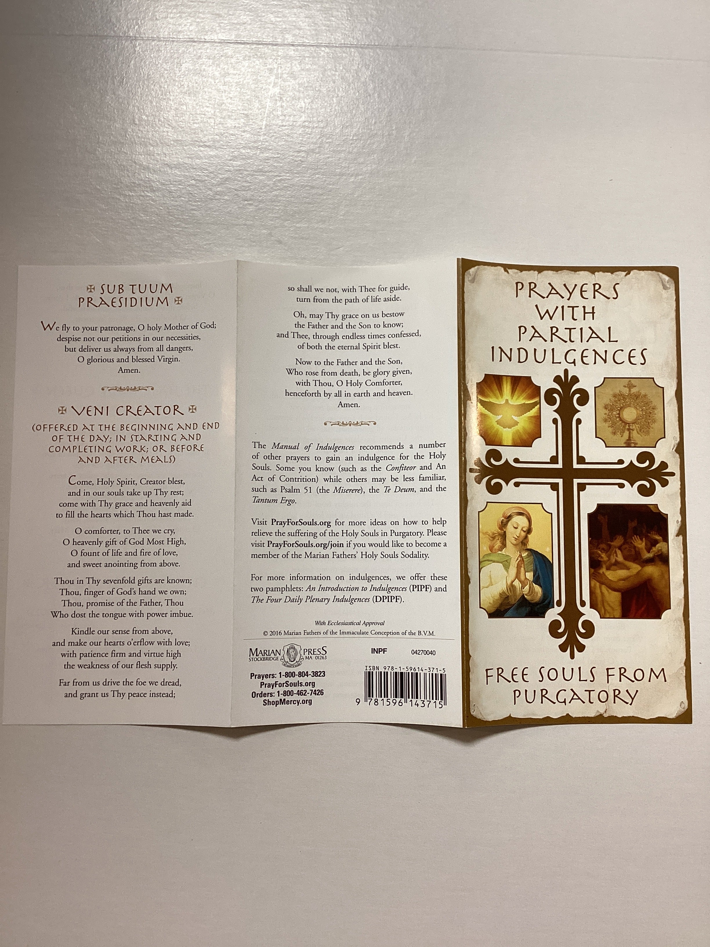 Pamphlet/Prayers with Partial Indulgences