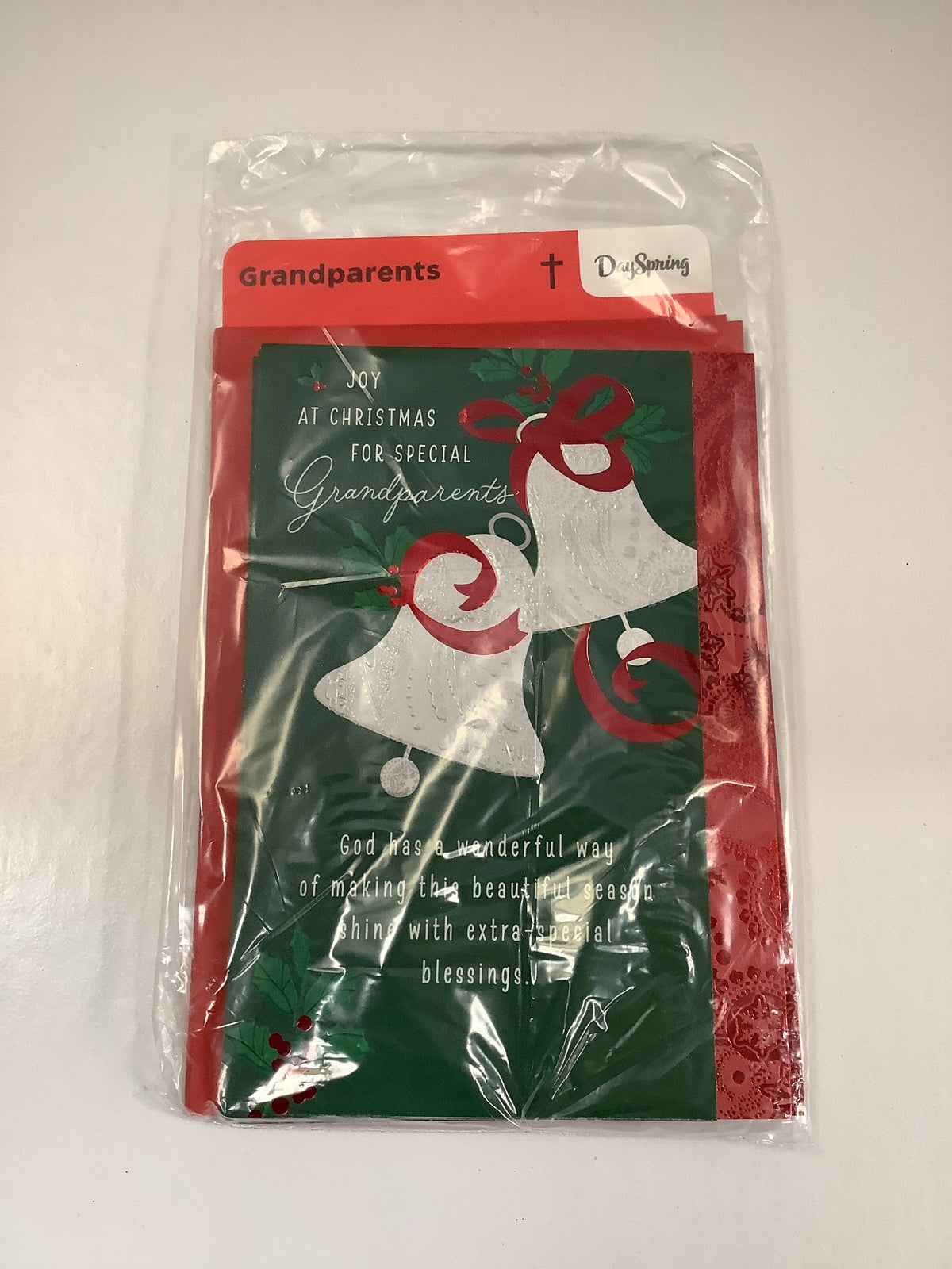 Card-Grandparents-Christmas-Two Bells With Red Ribbon-5870933