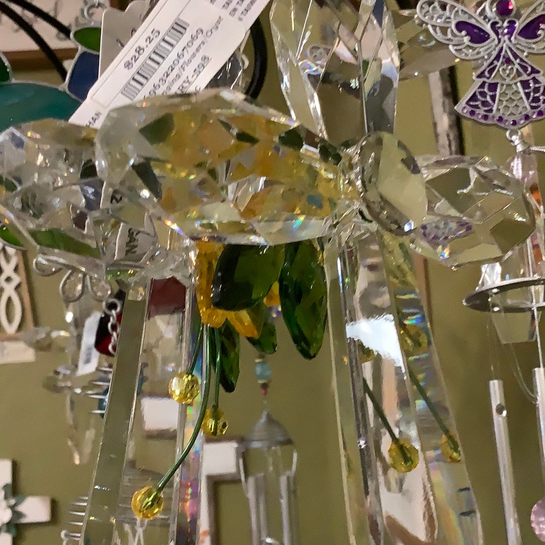 Cross/Hanging/Flowers/Crystal-7"