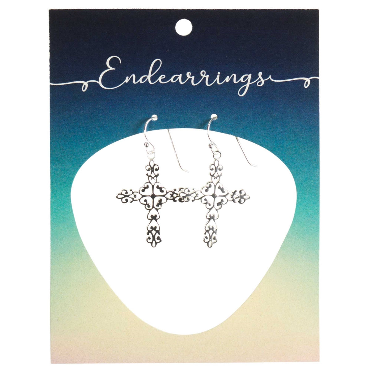 Earrings-SP Fancy Bud Cross-SS Wires