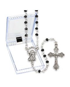 Rosary-Black-Glass Beads