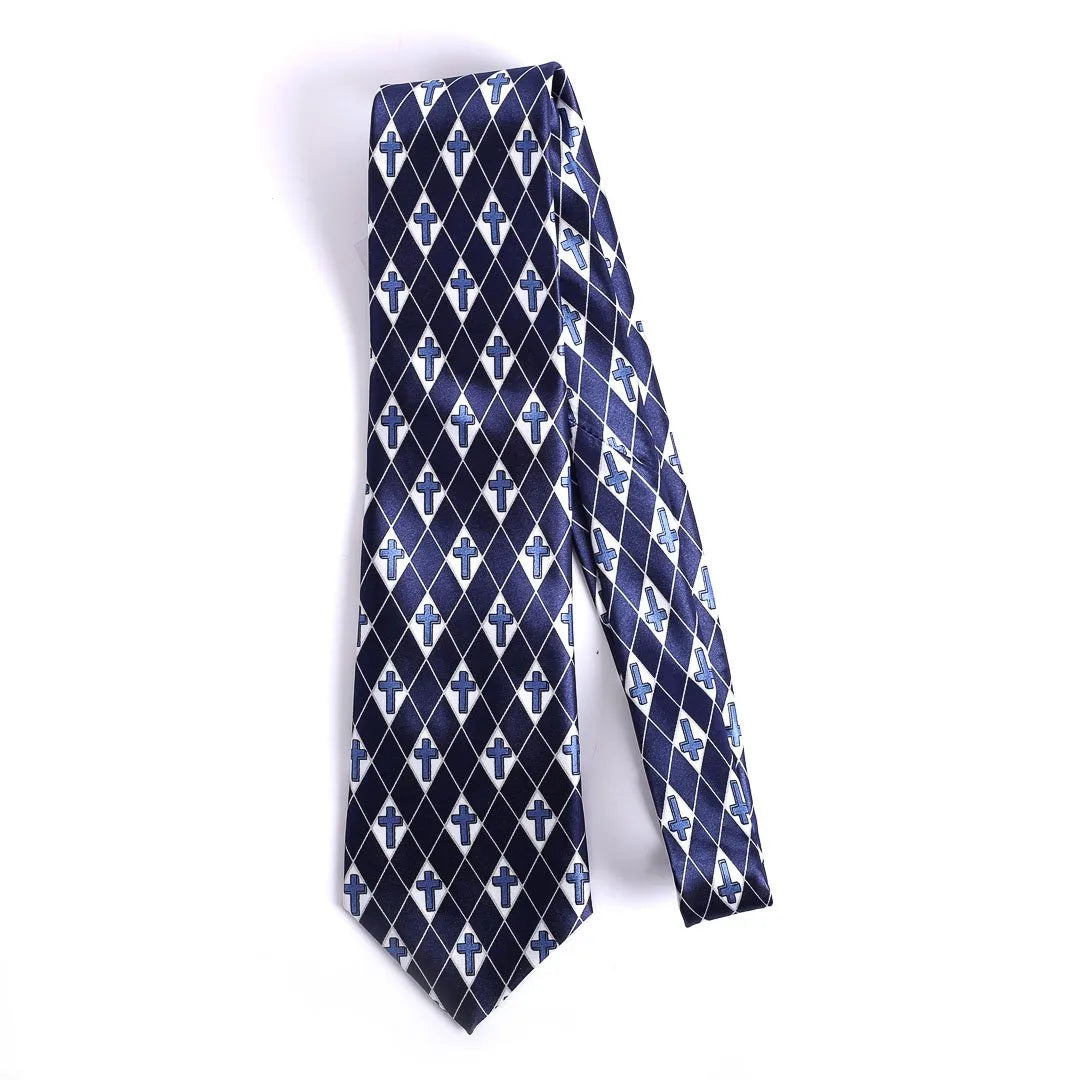 Tie/Navy/Diamond Cross