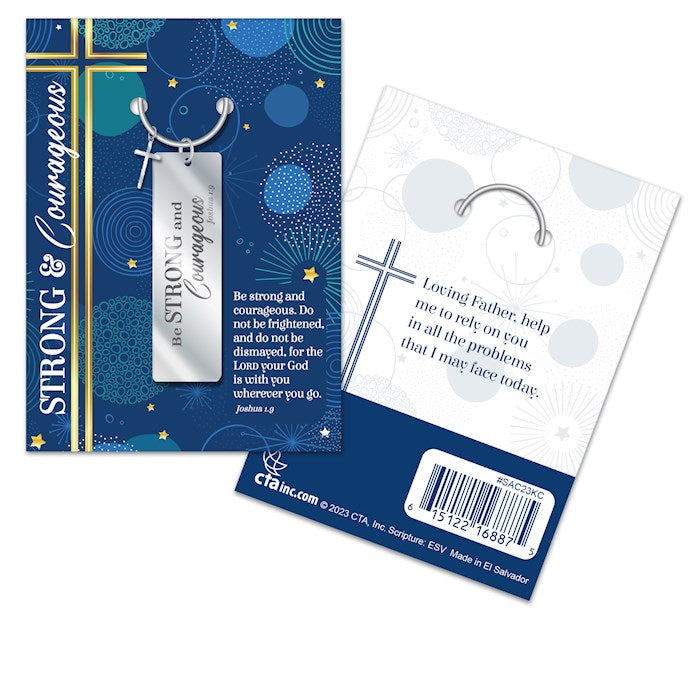 Keychain-Be Strong & Courageous-Carded-SAC23KC