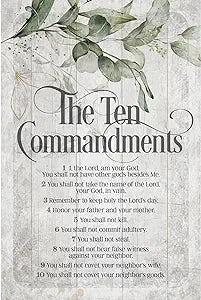Plaque-10 Commandments-Greenery