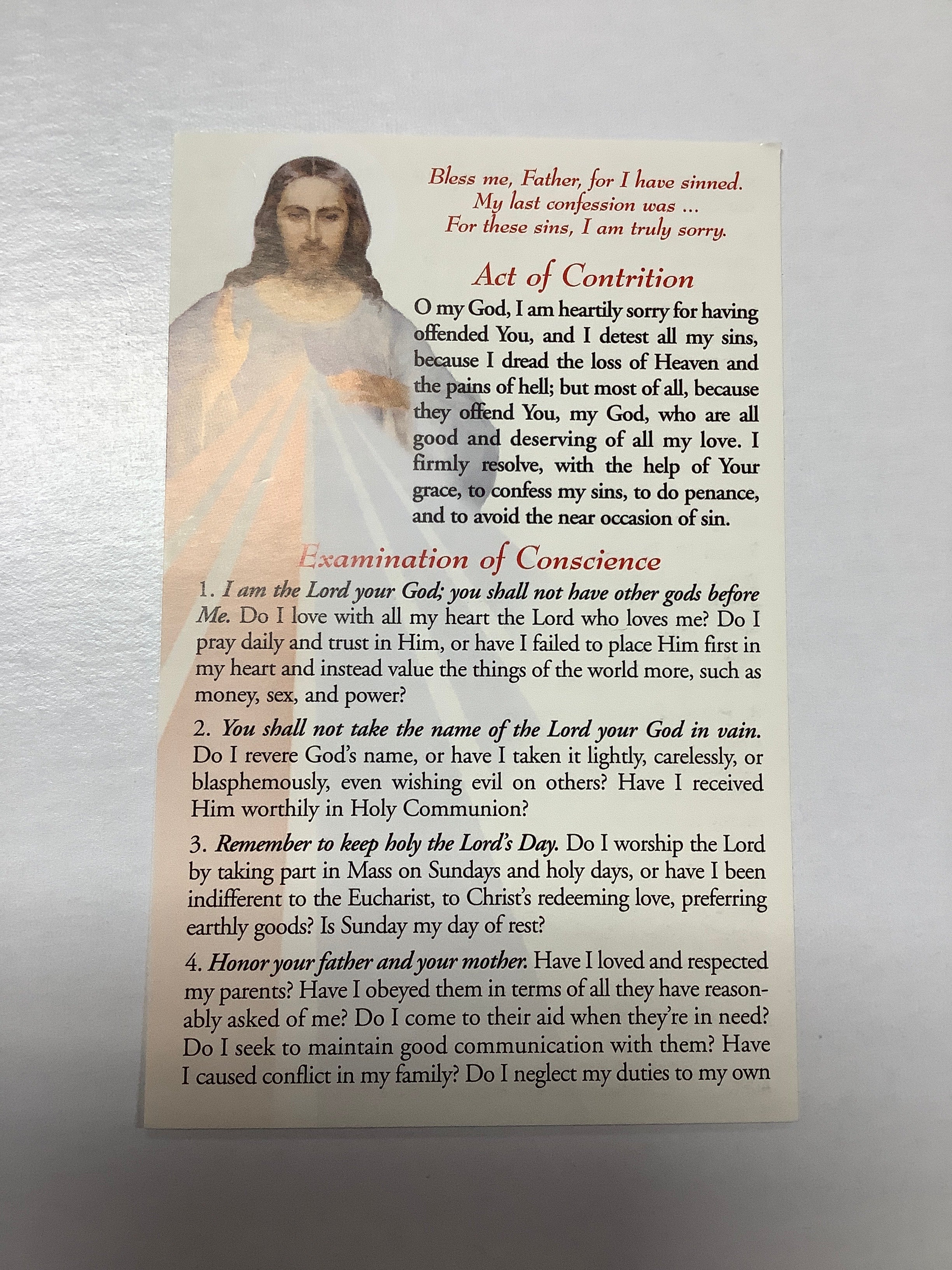 Leaflet-Act of Contrition