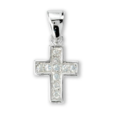Necklace-SS Cross CZ-Chain 18"-Boxed