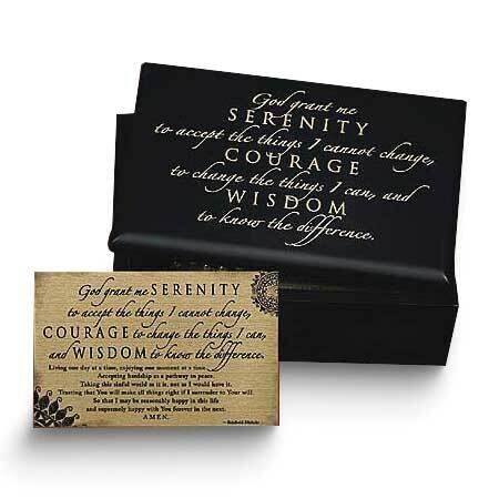 Keepsake Box-Blk Wood-Serenity Prayer