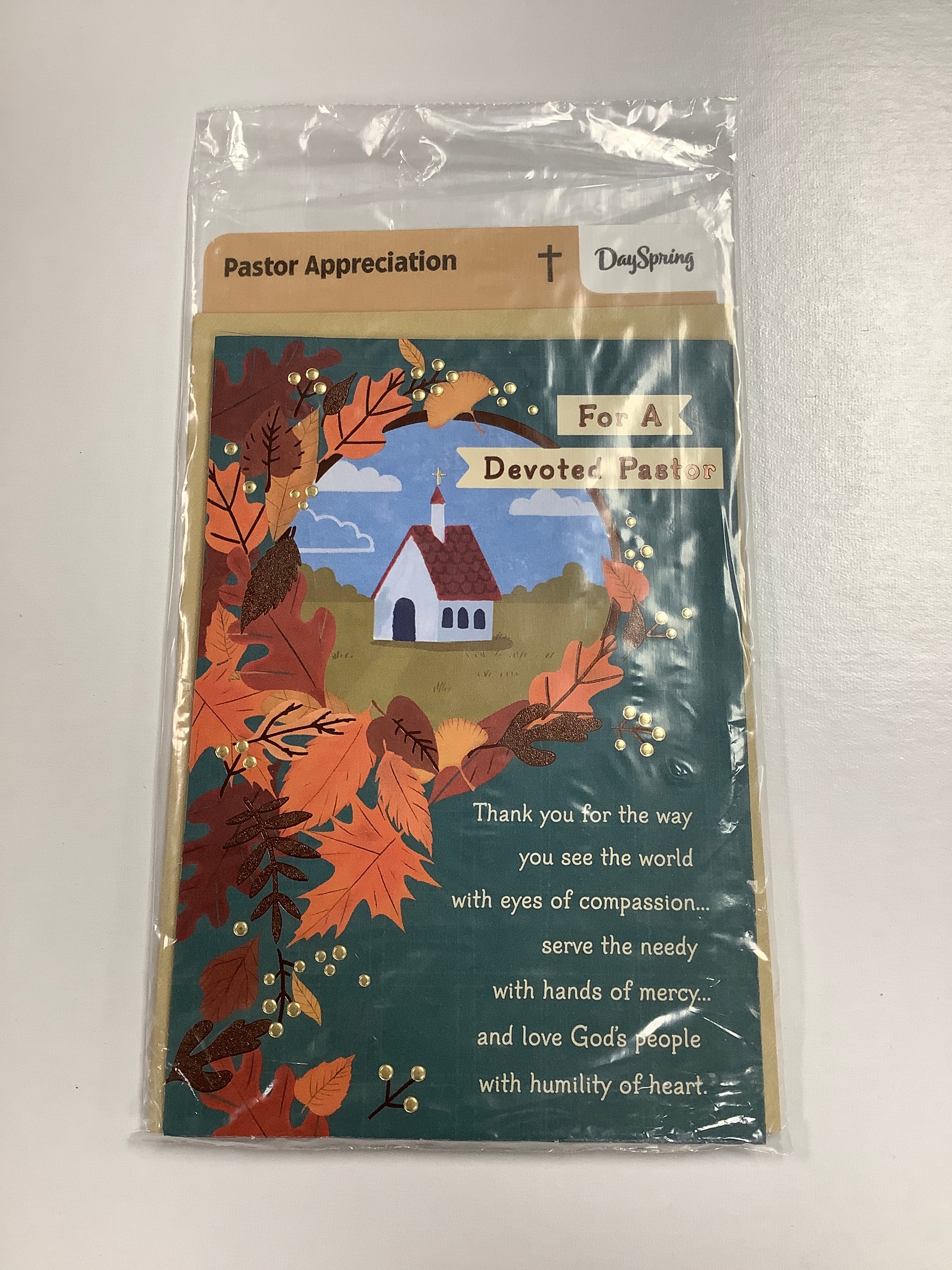 Card-Pastor Appreciation-Fall Leaf Church-U4472